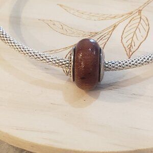 Pandora Muiracatiara Wood Murano charm, Authentic